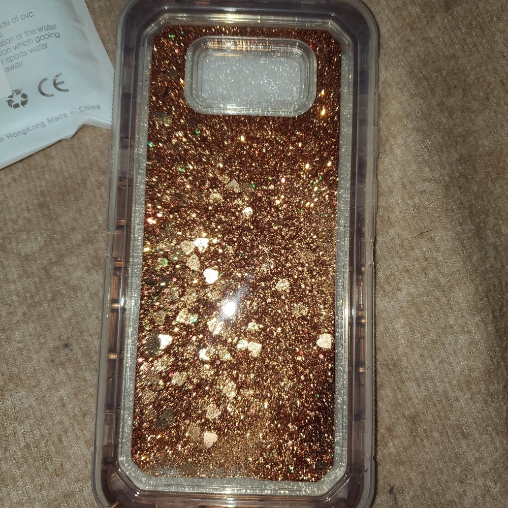 Galaxy s8 plus sparkly gold phone case brand new